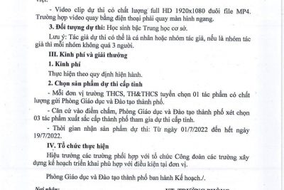 Liên đội tham gia cuộc thi quay video clip “Thầy cô trong mắt em” năm học 2022. Tác phẩm: Thầy tôi